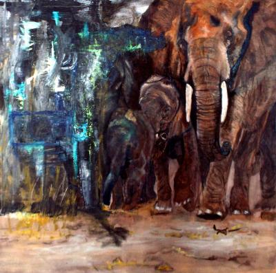 Elephanter fra Tsavo Wildlife reservatet i Afrika